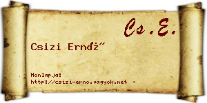 Csizi Ernő névjegykártya
