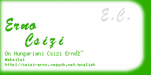 erno csizi business card